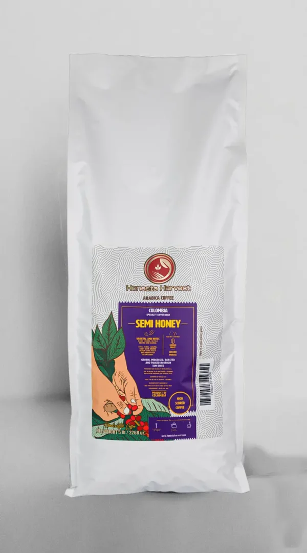 Semi Honey 5 Pounds Whole Bean Coffee Bag